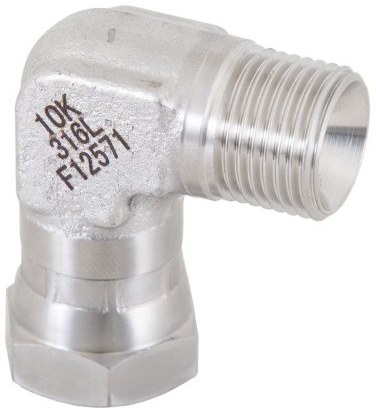 10K BSP 90° Elbow Swivel - AISI 316L