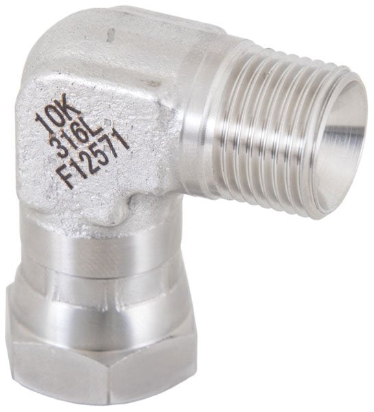 10K BSP 90° Elbow Swivel - AISI 316L